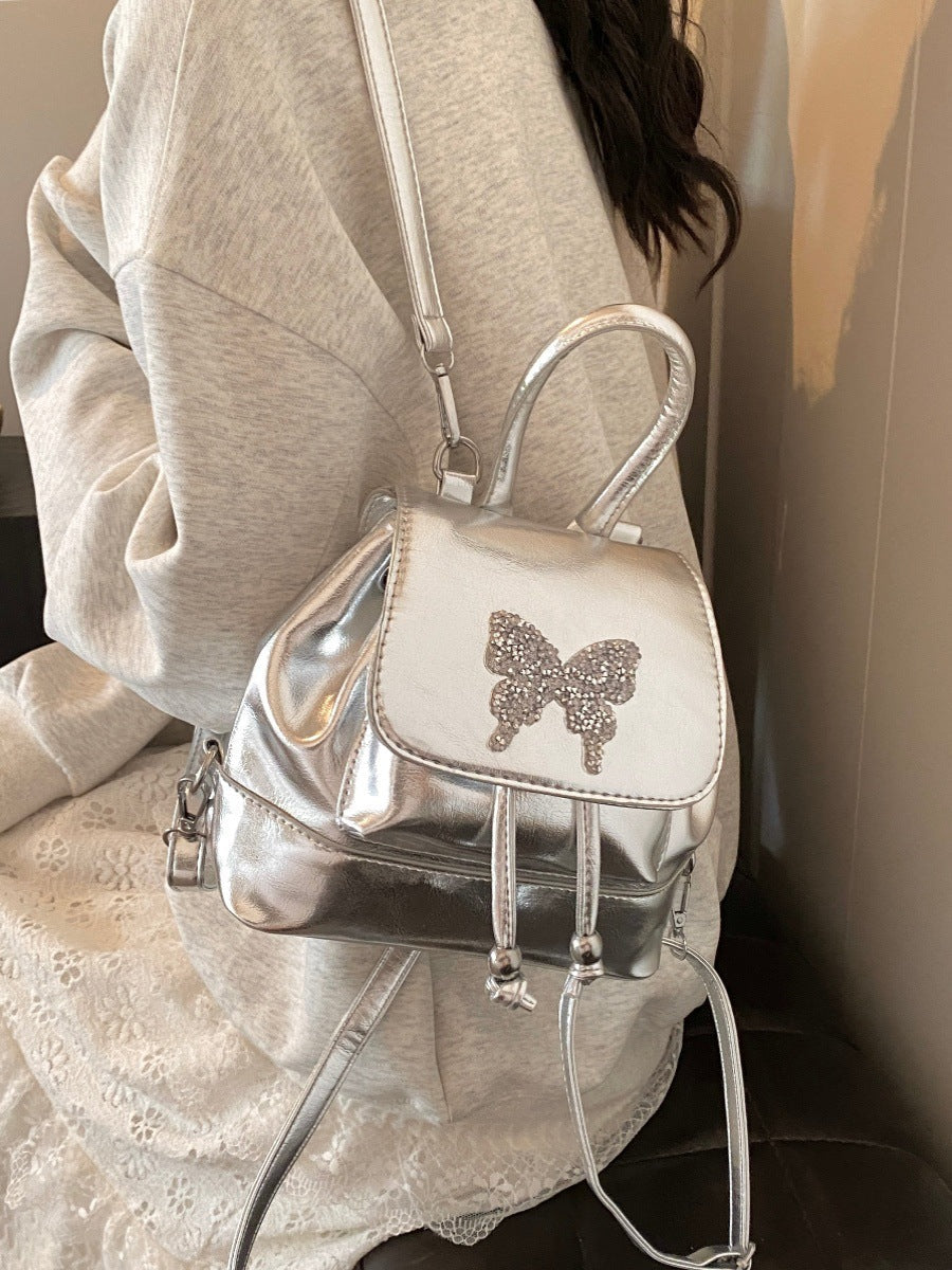 Silver Butterfly Mini Backpack – Women's Fashion Backpack