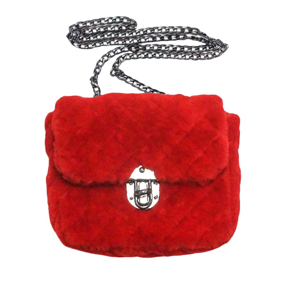 Madeline Love — Solid Faux Fur Crossbody Bag