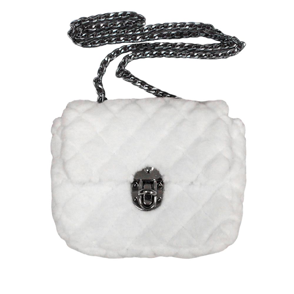 Madeline Love — Solid Faux Fur Crossbody Bag