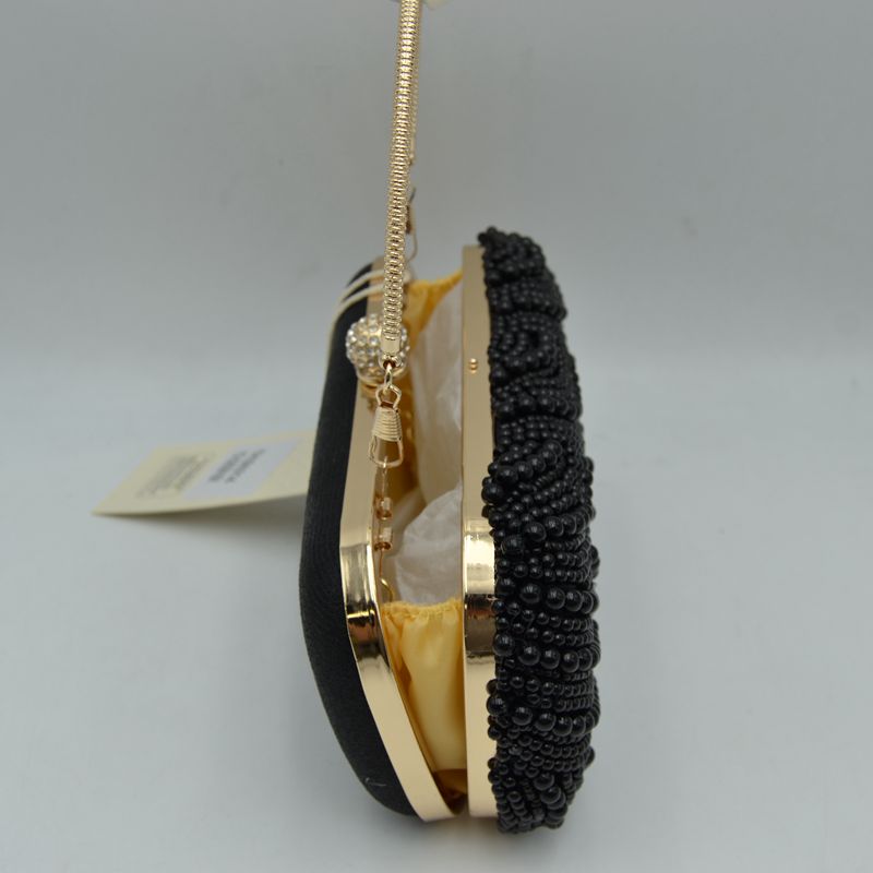 Pearl Embellished Evening Clutch with Top Handle