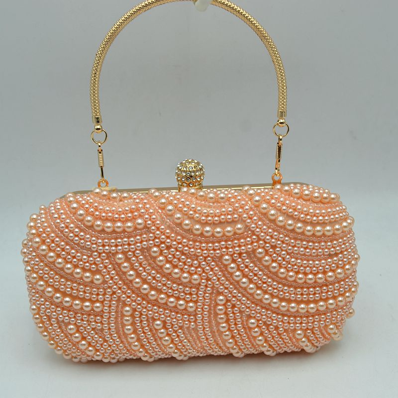 Pearl Embellished Evening Clutch with Top Handle