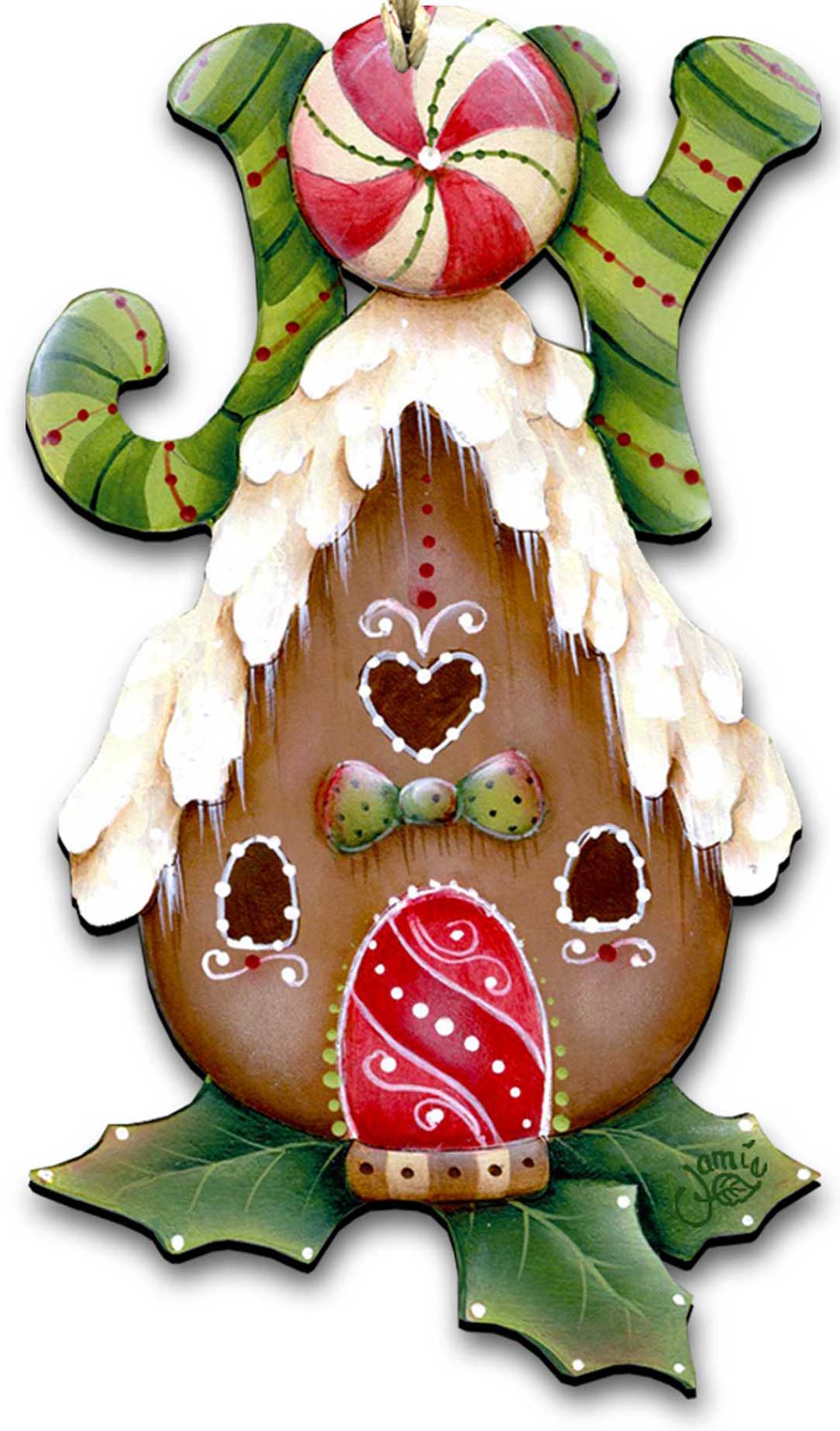 Joy Gingerbread House Door Hanger