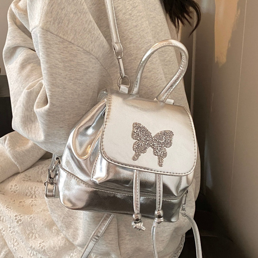 Silver Butterfly Mini Backpack – Women's Fashion Backpack