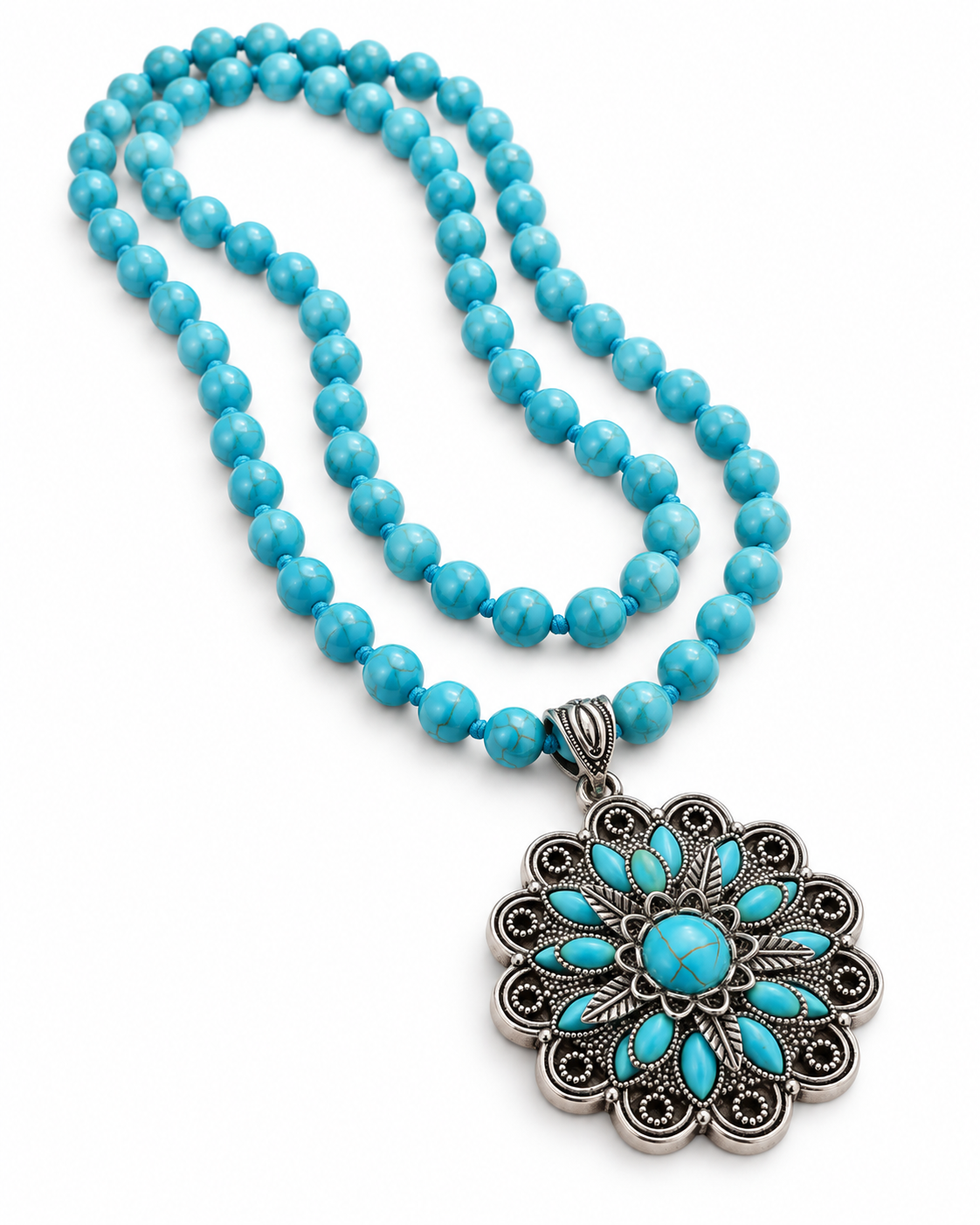 Desert Bloom Turquoise-Tone Western Statement Necklace