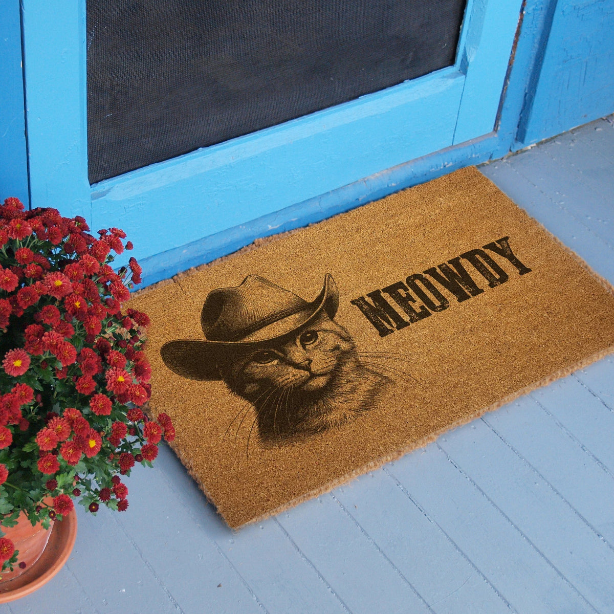 Cowboy Cat “Meowdy” Door Mat