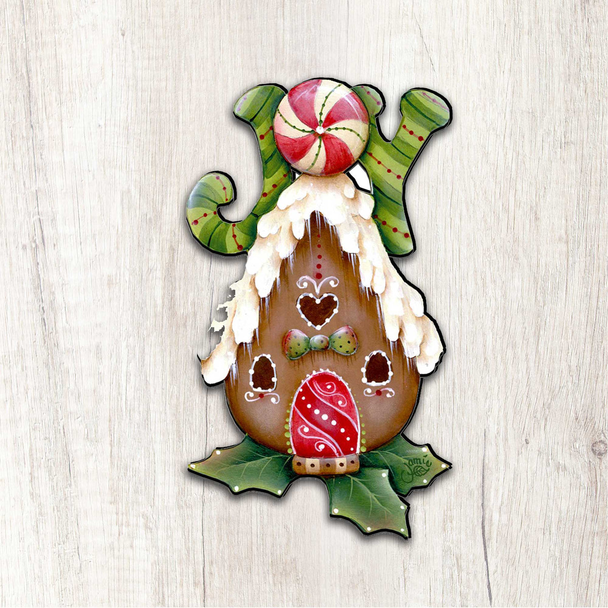 Joy Gingerbread House Door Hanger