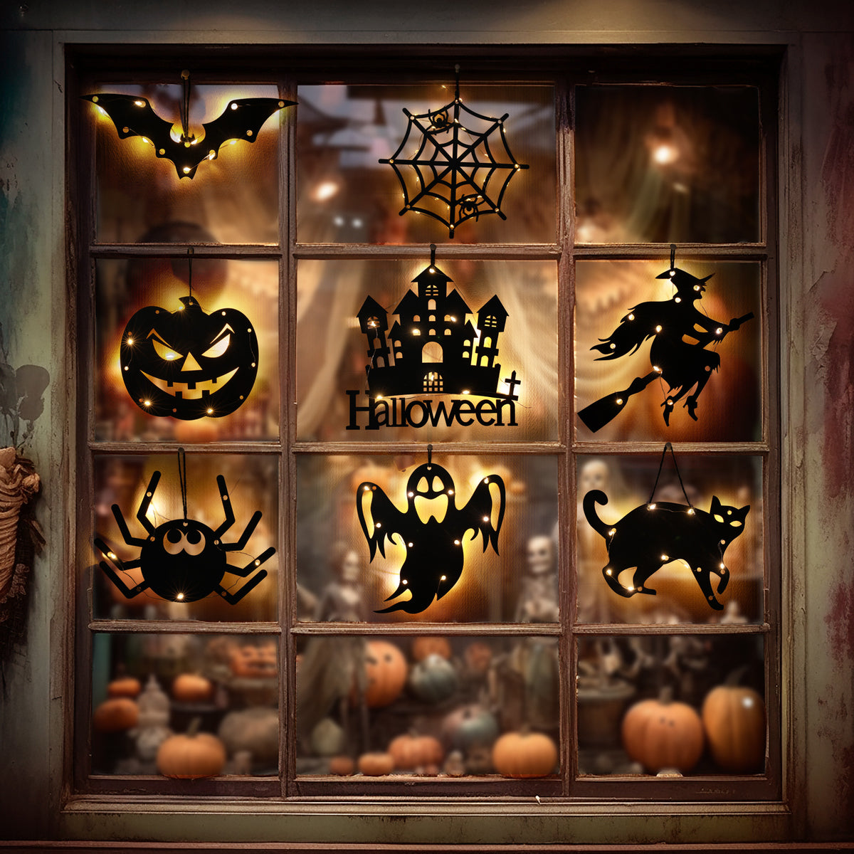Halloween LED Decorative Lights – Pumpkin, Ghost, Witch & More