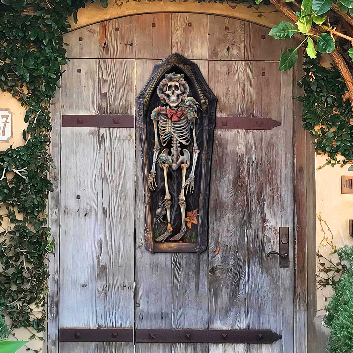 Halloween Skeleton Coffin Door Hanger – G. Debrekht