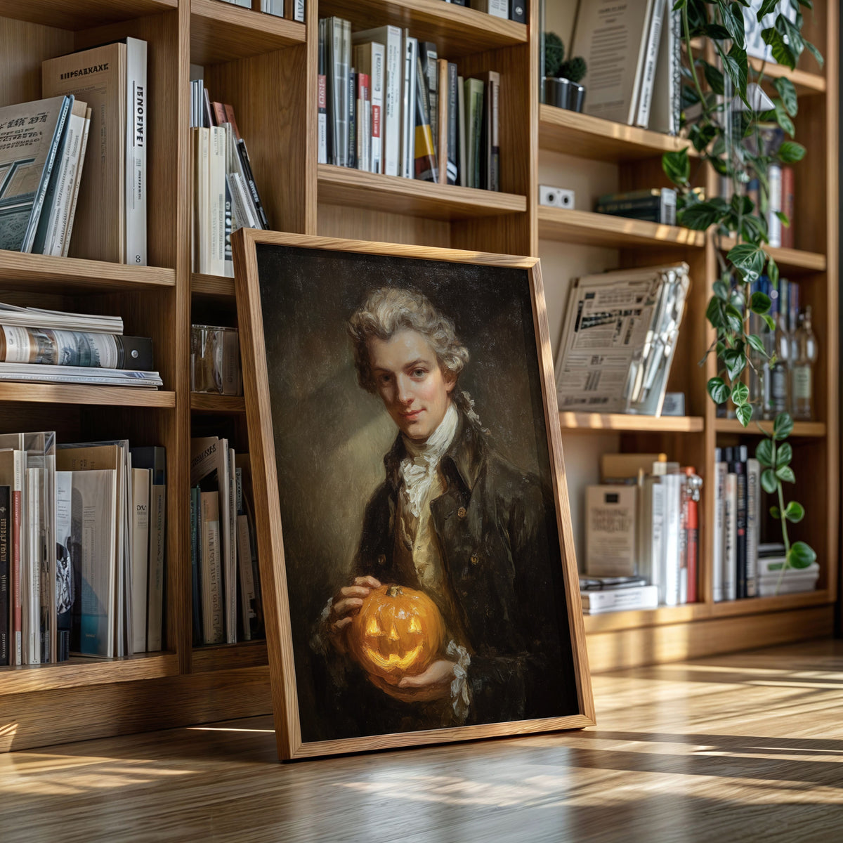 A Smile Beneath the Lantern's Glow – Halloween Wall Art