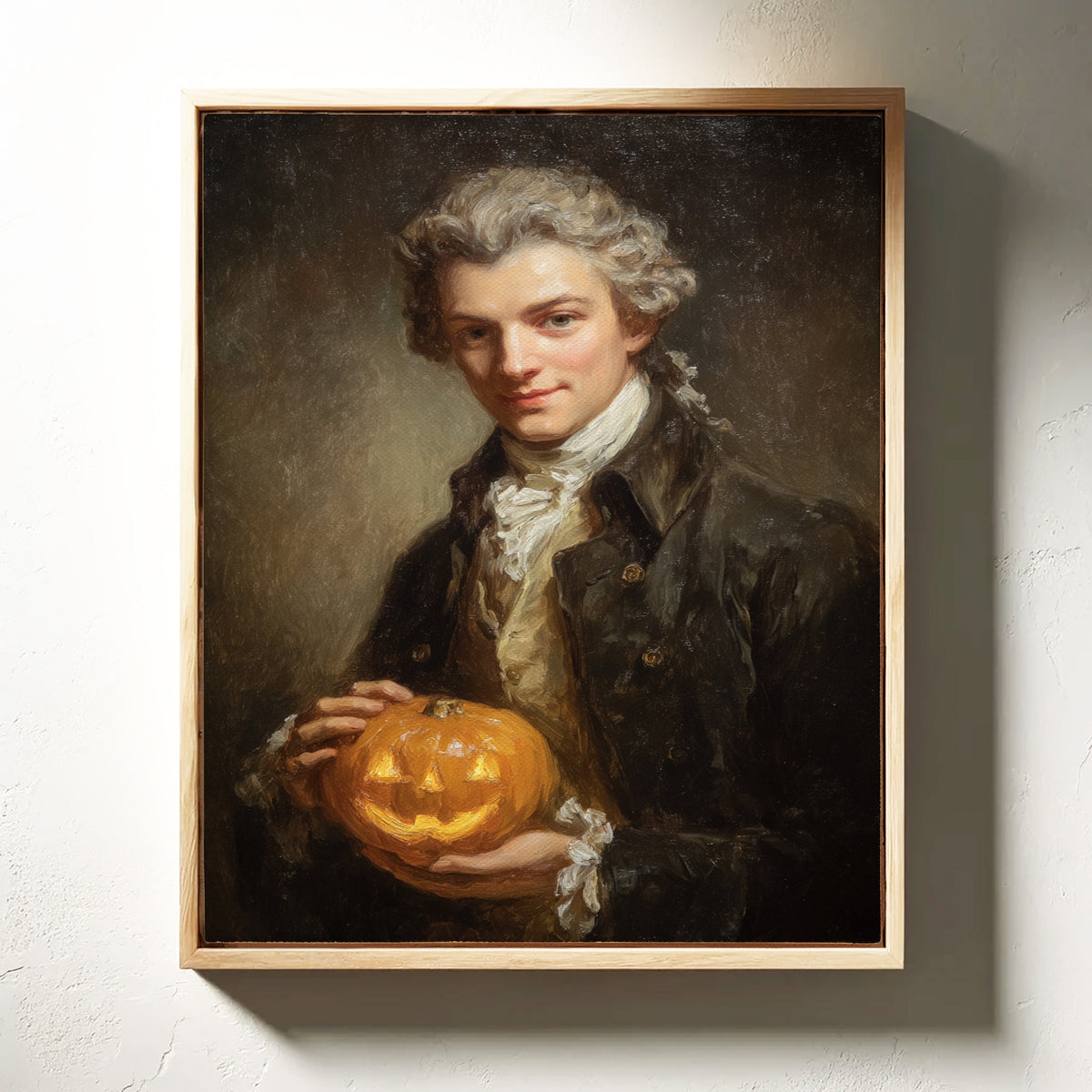 A Smile Beneath the Lantern's Glow – Halloween Wall Art