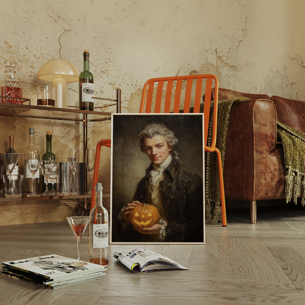 A Smile Beneath the Lantern's Glow – Halloween Wall Art