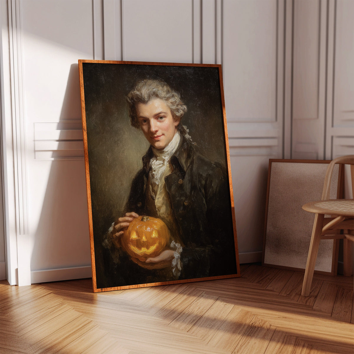 A Smile Beneath the Lantern's Glow – Halloween Wall Art