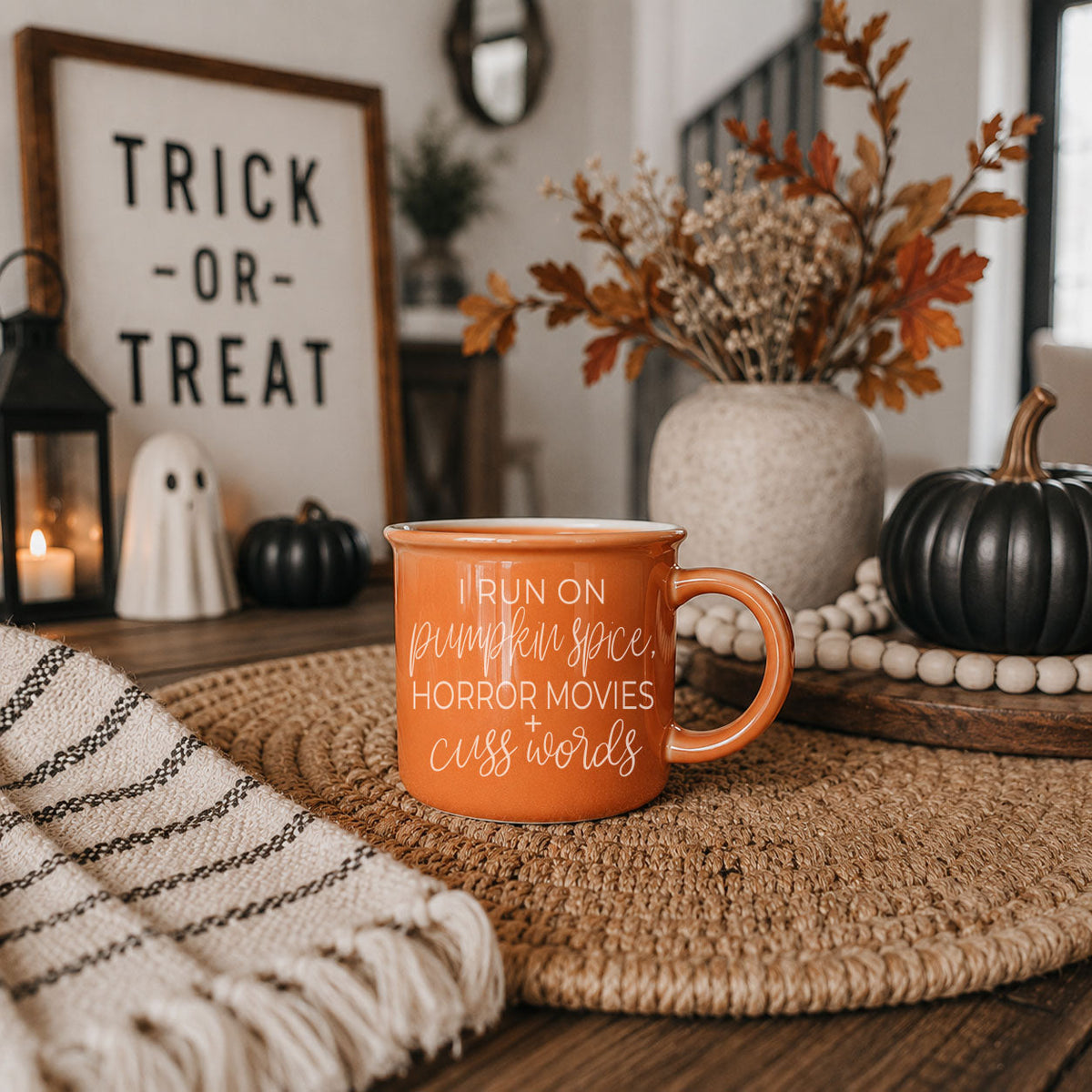 Pumpkin Spice & Horror Movies Halloween Mug