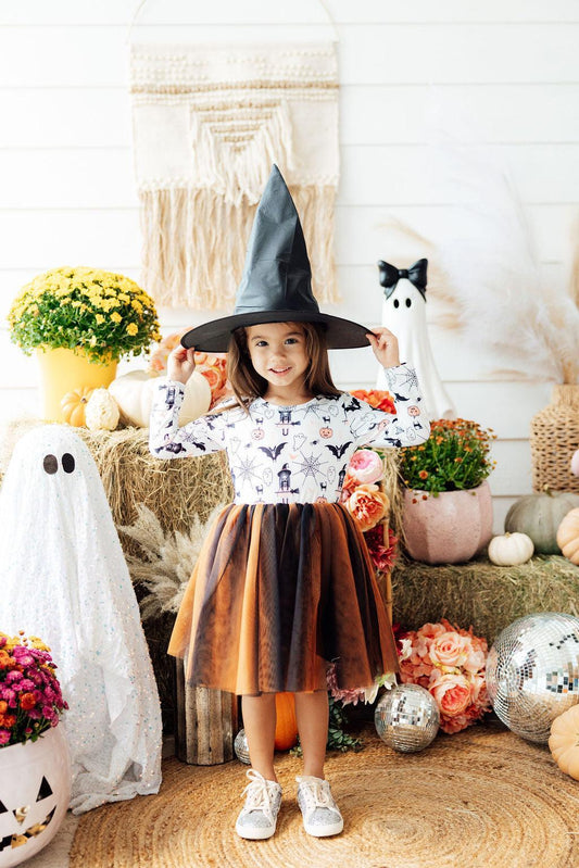 Mila & Rose® — Boo-tiful Halloween Long Sleeve Tutu Dress