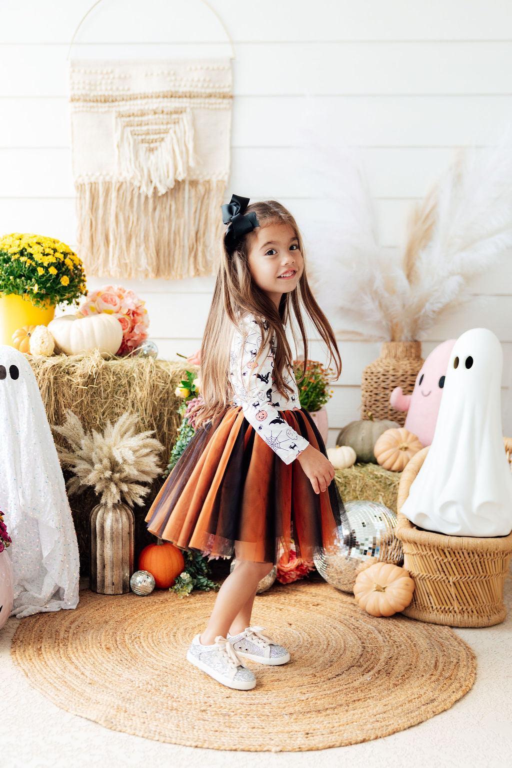 Mila & Rose® — Boo-tiful Halloween Long Sleeve Tutu Dress