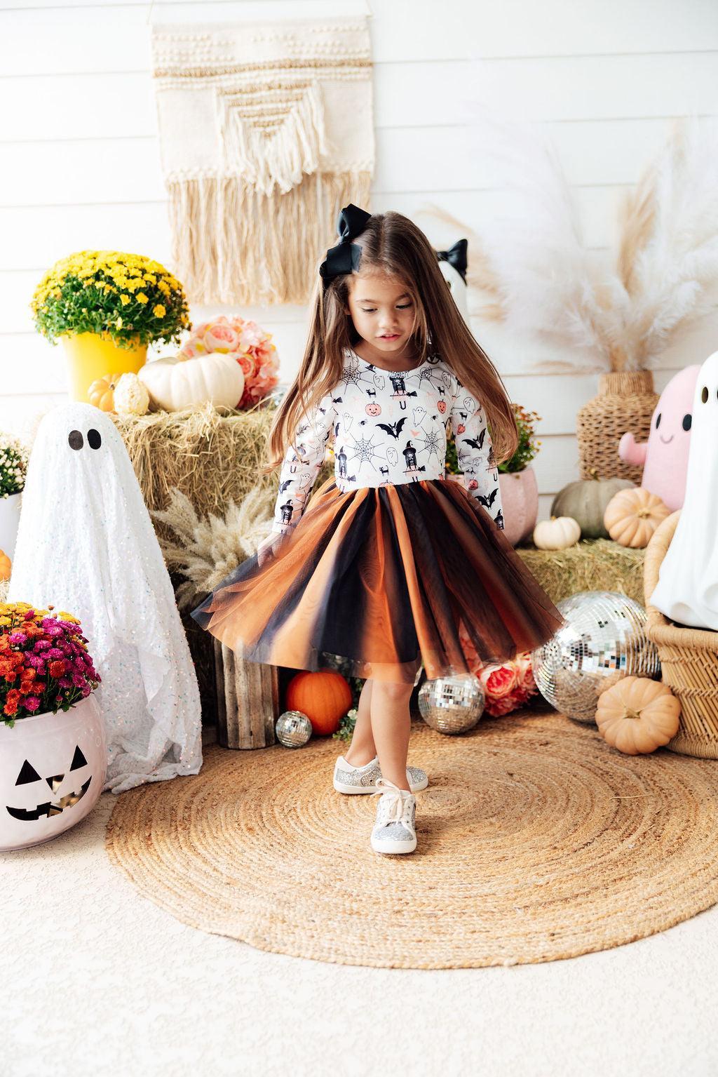 Mila & Rose® — Boo-tiful Halloween Long Sleeve Tutu Dress