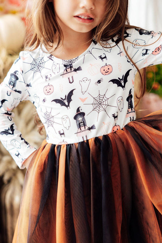 Mila & Rose® — Boo-tiful Halloween Long Sleeve Tutu Dress
