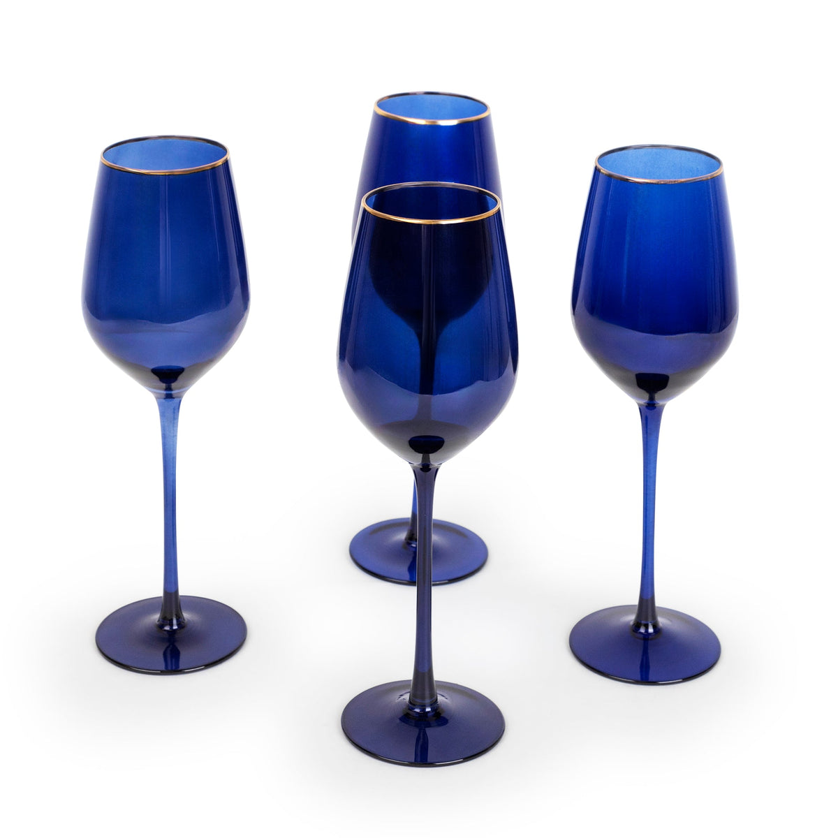 Little White Dish Navy Gloss Wine Glasses – Set of 4
