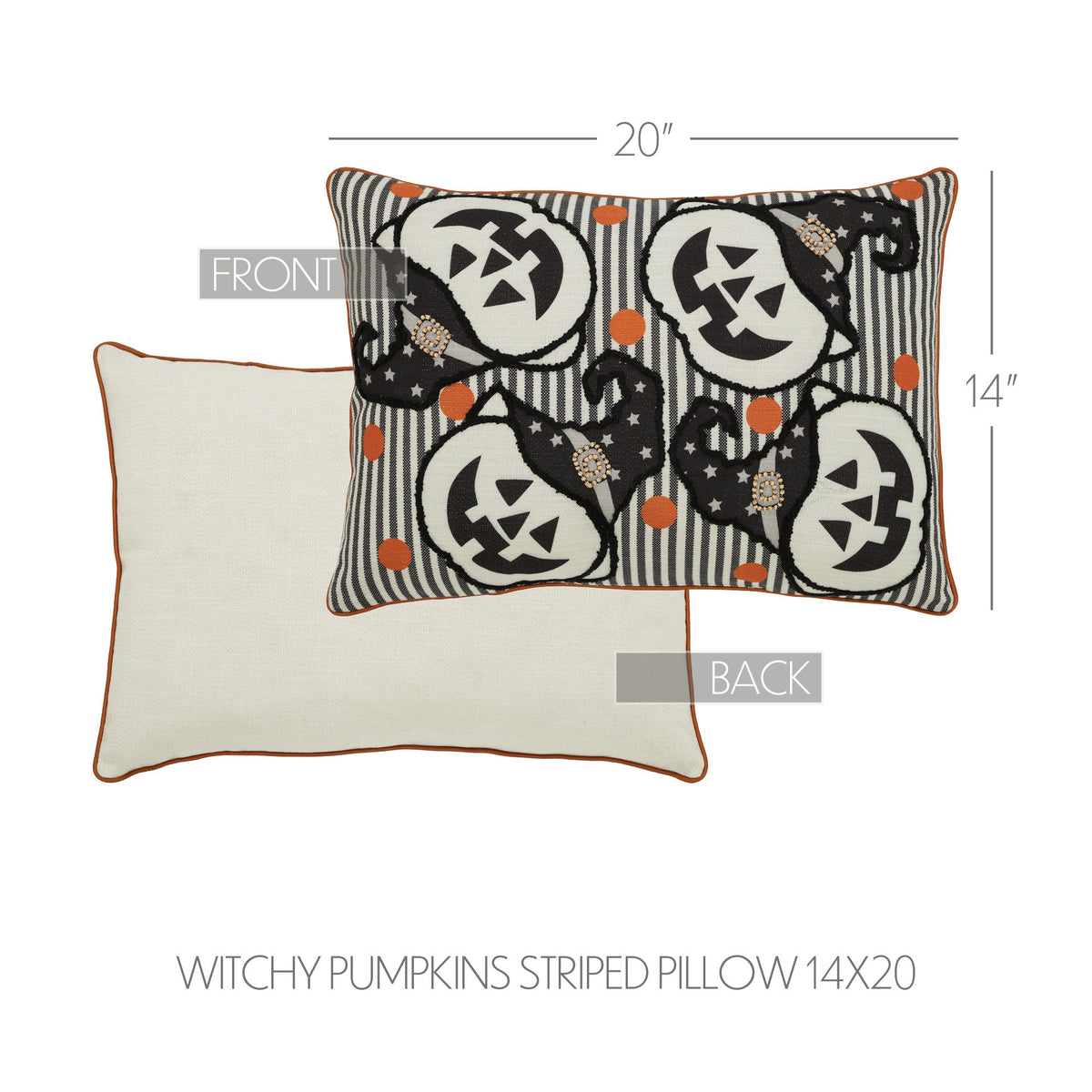Vintage Jack-O'-Lantern Halloween Accent Pillow