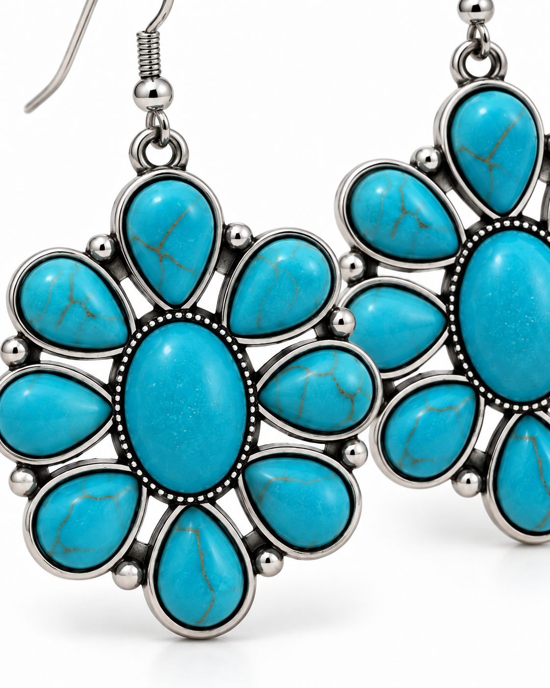 Prairie Bloom Faux Turquoise Earrings