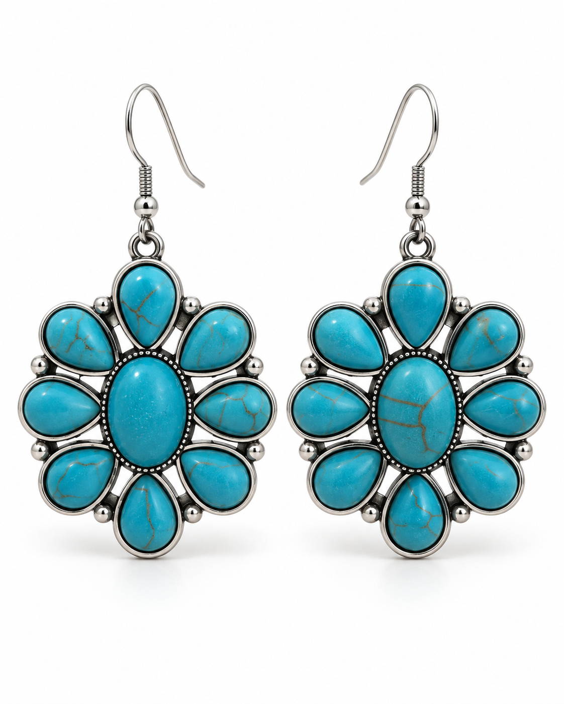 Prairie Bloom Faux Turquoise Earrings
