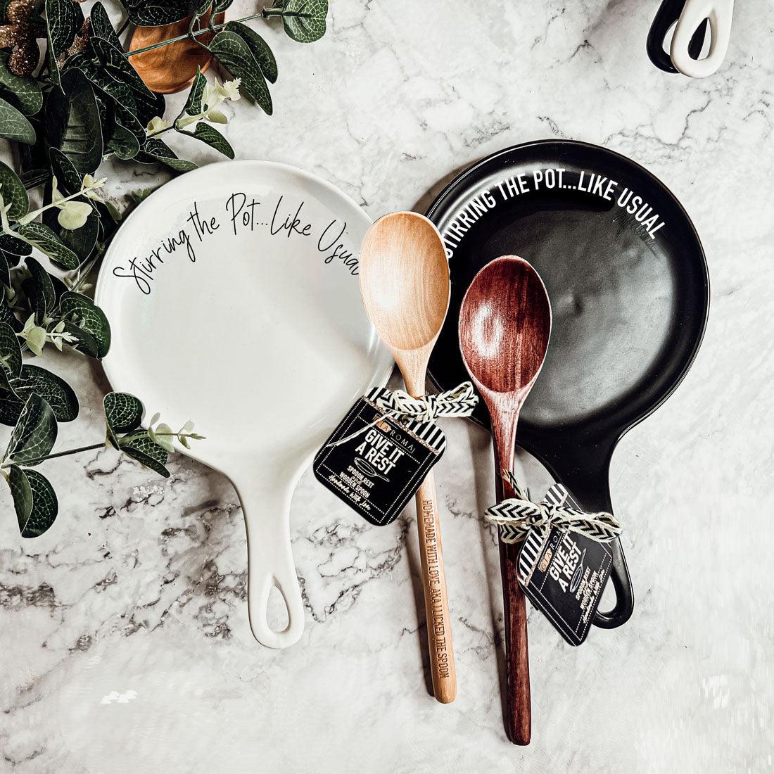 Gia Roma — Give It a Rest LG Spoon Rest & Wooden Spoon Set