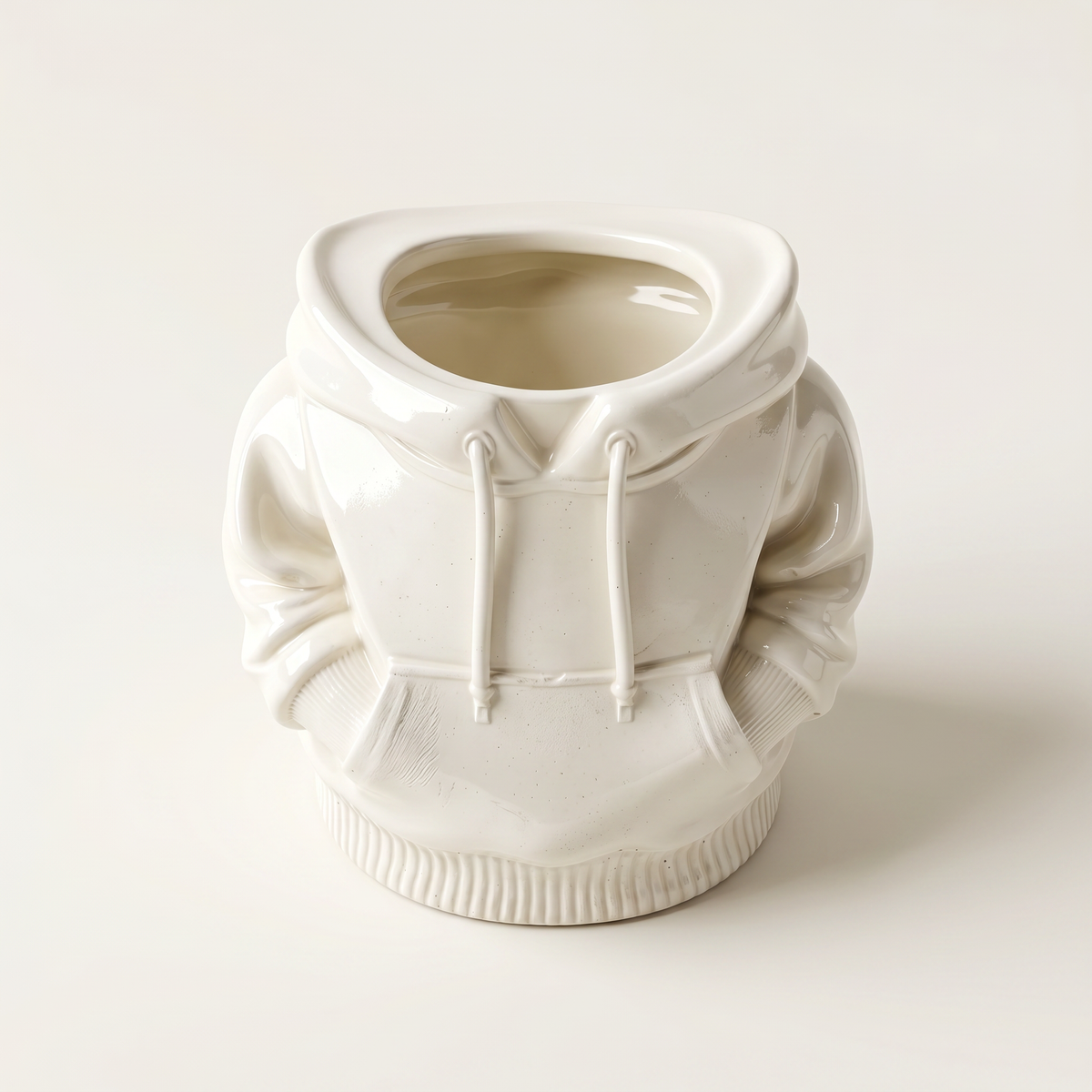 Hoodie Planter – Gypsum White 4"