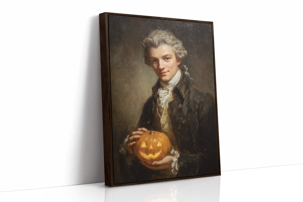 A Smile Beneath the Lantern's Glow – Halloween Wall Art