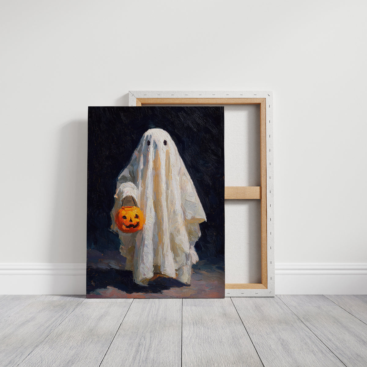 Harvest Moon & Mischief Ghost Halloween Wall Art
