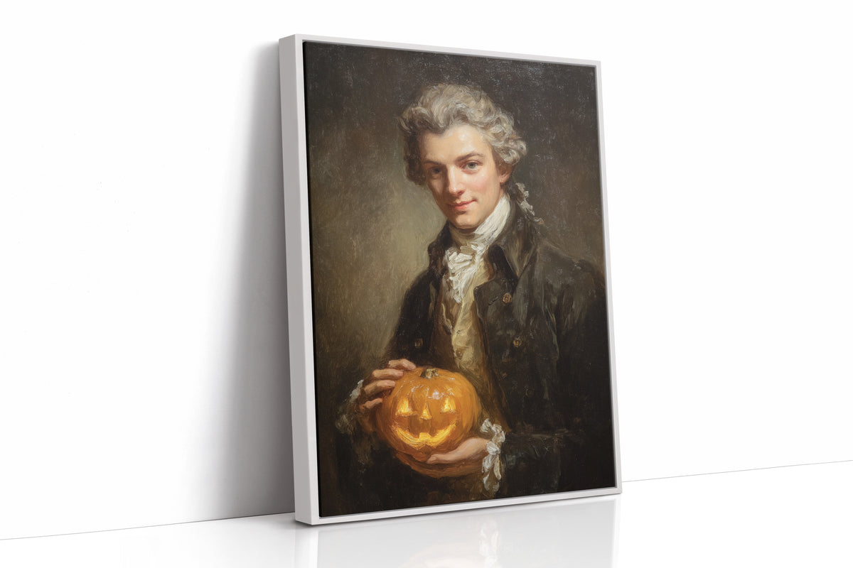 A Smile Beneath the Lantern's Glow – Halloween Wall Art