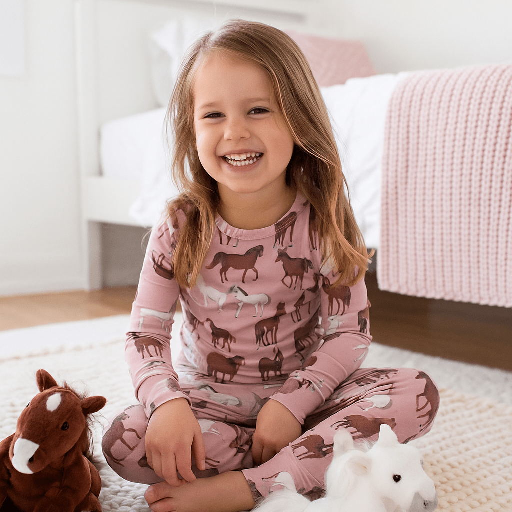 Sweet Bamboo™ Wild Horses Big Kid Pajama Set